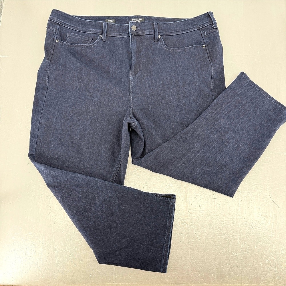NYDJ Curves 360 Shape Dark Wash Straight Leg Jeans Womens Size 22‎ Indigo Blue